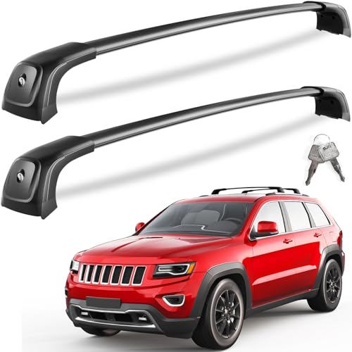 KINGGERI Lockable 260lbs Roof Racks Cross Bars Fit for Jeep Grand Cherokee 2011-2021 with Grooved...
