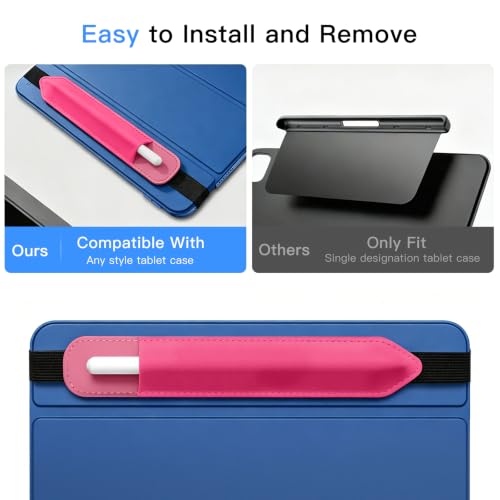 Image of MoKo Pencil Case Holder Fit The Apple Pencil (Pro and USB-C and 1st and 2nd Gen), Detachable Elastic Pocket for Stylus Pen with Elastic Band Attached to iPad Case, Watermelon Red