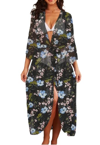 Image of Jayscreate Women's Breezy Summer Boho Kimonos Sheer Beach Cardigan Cover Up