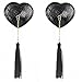LFRXION Heart-Shaped PU Leather Nipple Covers With Detachable Tassels Reusable Adhesive Pasties For Women Parties Women’s Fashion