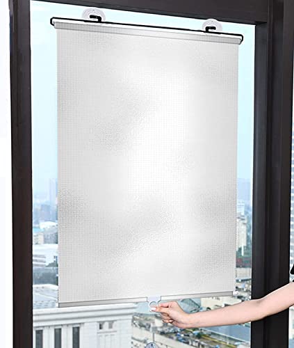 Estor enrollable opaco con ventosa para protección solar, opaco, plegable, temporal, sin necesidad de taladrar, 40 x 60 cm (ancho x largo)