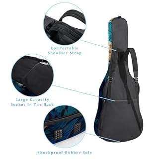 JRHEJTFZ Housse pour guitare acoustique de 1,9 cm d’épaisseur – Imperméable – Durable et élégant – Ours de dessin animé avec feuilles bleues, Multicolore., 42.9×16.9×4.7 in, Motif imprimé tendance - Les Beatles, Paul McCartney, John Lennon, RIngo Starr, George Harrison JRHEJTFZ Housse pour guitare acoustique de 1,9 cm d'épaisseur - Imperméable - Durable et élégant - Ours de dessin animé avec feuilles bleues, Multicolore., 42.9x16.9x4.7 in, Motif imprimé tendance – Image 3