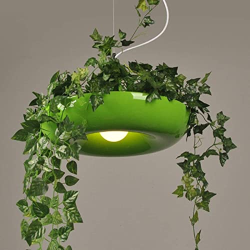 GONGKAI Sky Garden Pendant Lamp Nordic Design Babylon Potted Plant Luxury Chandelier Adjustable Creative Flower Pot Plant Pendant Light Home Decor Lamp,Green-Warm White