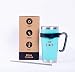Sbk Double wall Insulated Reusable Large Clear Glass Coffee Mugs,Tea,Juice,Water,Cocoa, Espresso, Latte Cups, Cappuccino,Ice Thermo Glassware With Silicone Tight Fitted Lid,16.5 Ounce, Mint Color