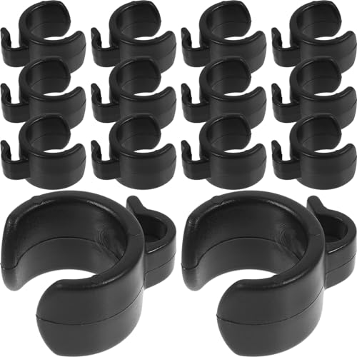 Toyvian 20 pack Mic Stand Cable Clips Cable Clamp Bracket and Holder for Microphone Cables Pole Mount Clip for Live Streaming Recording Tripod Stand Setup