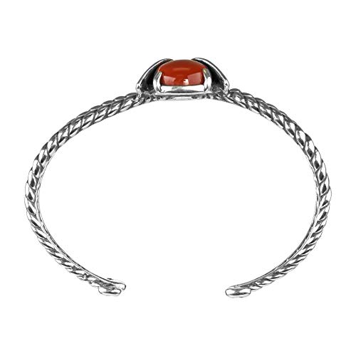 American West Sterling Red Jasper Ladybug Bracelet Size Small #TOP3