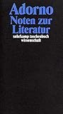 adorno soziologische schriften  Gesammelte Schriften in 20 Bänden: Band 11: Noten zur Literatur (suhrkamp taschenbuch wissenschaft)
