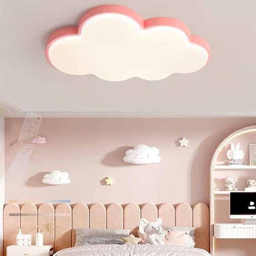 Plafonnier nuage rose dimmable pour illuminer en douceur la chambre d'enfant