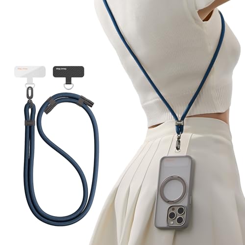 Image of TORRAS Phone Lanyard Crossbody, Adjustable Anti-Theft Neck Strap, Deep Blue