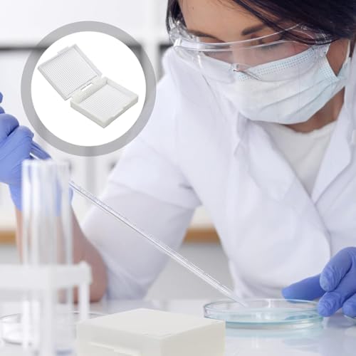 Voarge 2 Stück Aufbewahrungsbox für 25 Objektträger, Mikroskop-Werkzeug, Objektträger