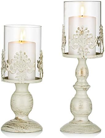 Sziqiqi Candelabro Ferro Vintage, Candelabro Ferro Romantico con Paralume per Matrimonio, Candeliere Arredamento Decorazione a Casa, S+L