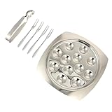 SOLUSTRE 1 Satz Edelstahl Schneckenplatten Klemme für Küche und Schnecken Abendessen Praktische Klemmgabeln mit Jeweils Einem Fach zum Halten von Meeresfrüchten und Vorspeisen in Silber