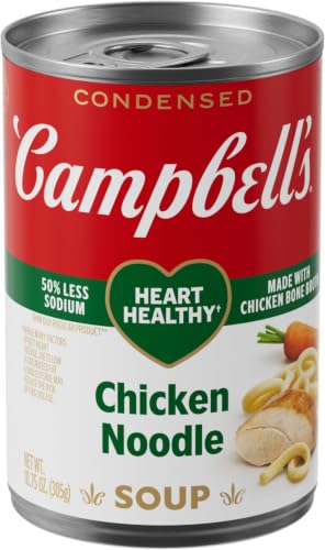 Campbell’s Condensed Heart Healthy Chicken Noodle Soup, 10.75 oz Can (Pack of 6)