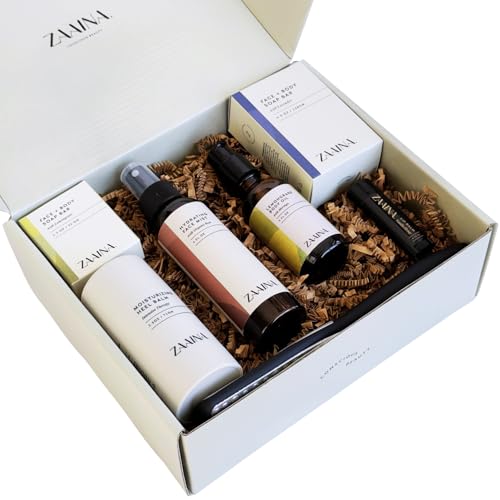 ZAAINA Wellness Spa Box - USA Made Relaxing All Nautral Spa Kit, Spa Gifts for Women, Self Care Kit for Mom Wife Friend, Co-worker, Pampering Home Spa Gift Basket, Birthday Gifts for Women