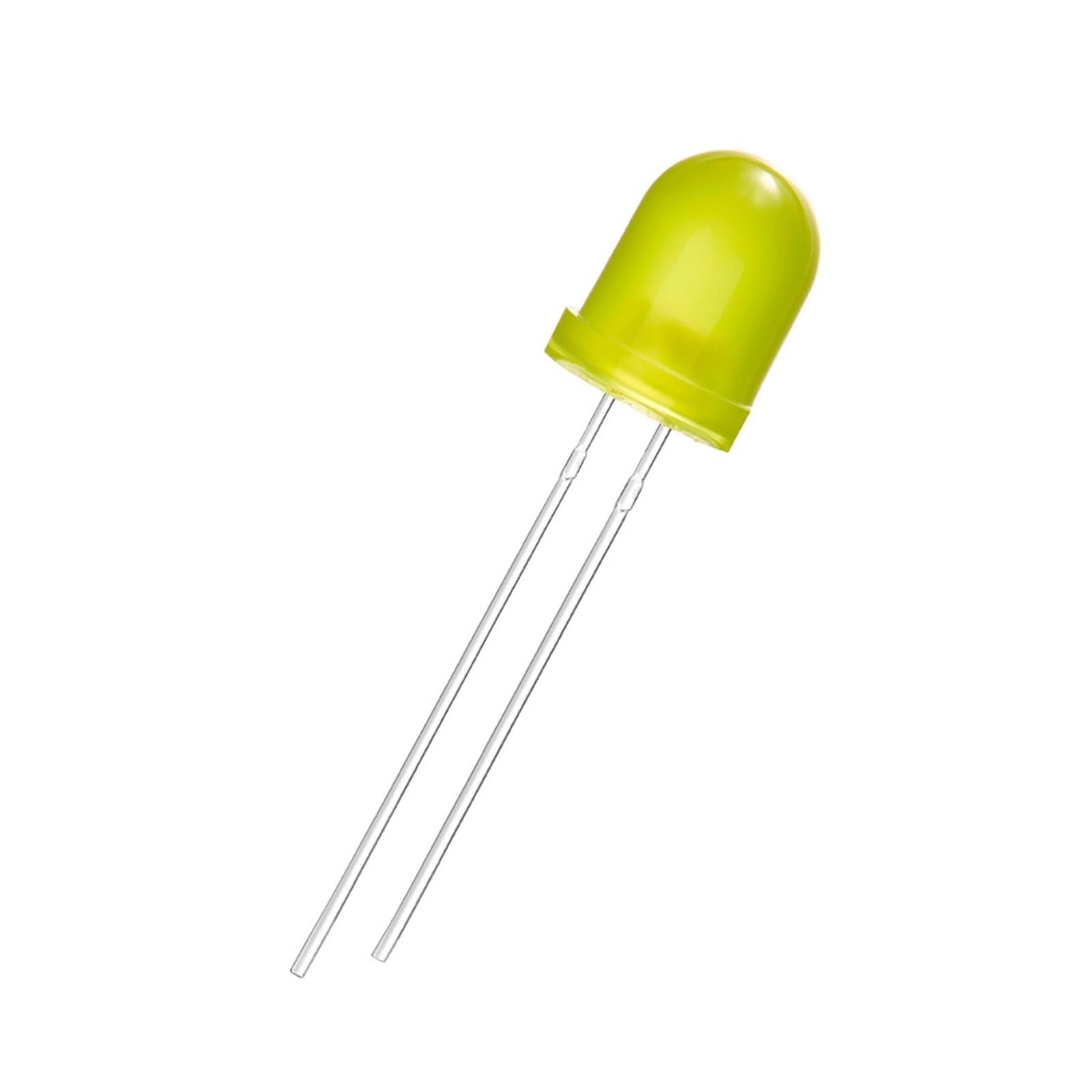 WHWRCADV 5 Pcs 8mm LED Diode White Red Green Blue Yellow RGB Tricolor Common Anode Cathode F8 2Pin 4 Pin DIY PCB Emitting Light Lamp Bulb(Color Lens Yellow)
