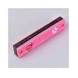 KMDSM Harmonica, Harmonica for enfants en bois de dessin animé, cadeaux de musique créative, une variété de couleurs distribuées de manière aléatoire (Color : Pink 1, Size : 13 * 3 * 2.7cm)