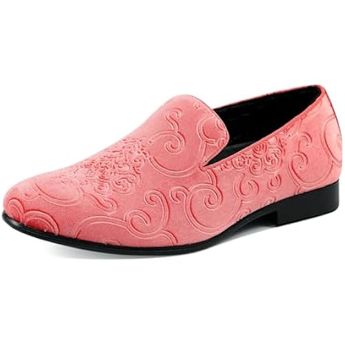 Amali King - Men's Slippers - Mens Loafers - Designer Shoes for Men - Tuxedo Shoes - Velvet Loafers Men - Embossed Paisley Pattern, Satin Band and Trim