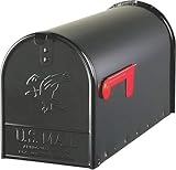 Black Heavy Duty Metal Large Rural Mailbox - Solar E1600B00