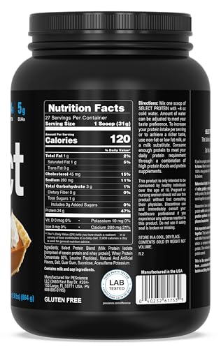 Image of PEScience Select Protein Powder, Whey and Casein Blend, Clean Protein Powder for Women and Men, Low Calorie, Low Carb, Keto Friendly, Gluten Free - Pumpkin Pie, 27 Servings