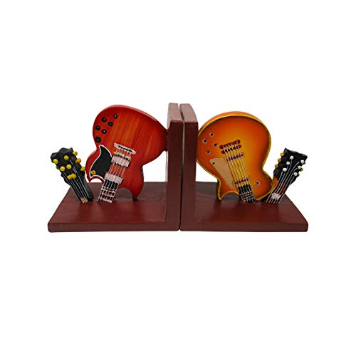 Trademark Innovations BOOKNDS-GUITR Guitar Gift Music Decorative Bookends cover