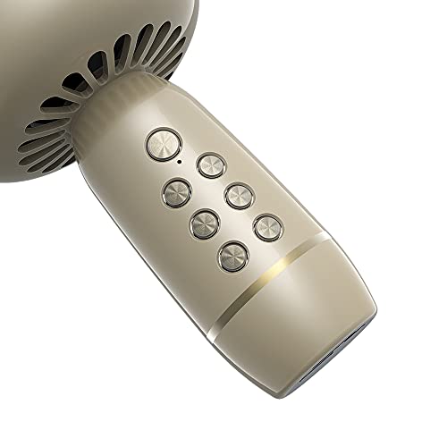 Image of LANDMARK LM BT1087 Chorus Handheld Wireless Singing Mic Multi-Function Bluetooth Karaoke Mic with Microphone Speaker, 6Hrs Playtime, Supports Micro Pin, TF Card & USB for All Smart Phones - Gold