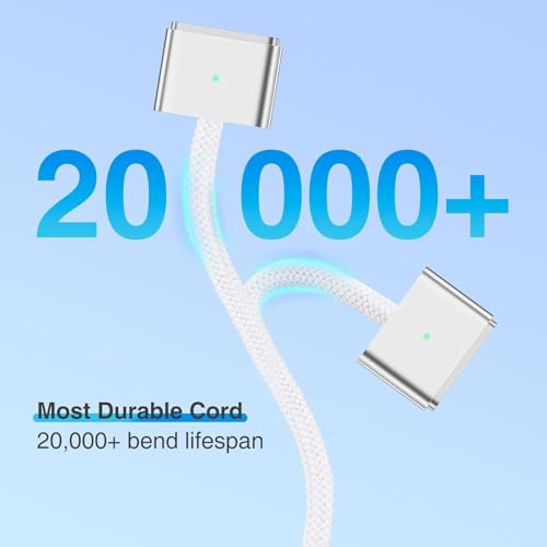 Image of Braided T-Shape C to MG3 (MgSafe-3) DC Cable Cord for upto 140w Adapter Charge Compatible with MacBook Air M2, M3, M4 & MacBook Pro M1 M2 (2021-2023 14 inch&16 inch)