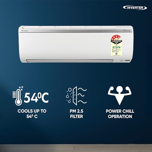 Daikin 1.5 Ton 4 Star Inverter Split AC (Copper | PM2.5 Filter| Dew Clean | Hepta Sense | Triple Display | Stabilizer Inside | FTKP50XV) White view 2