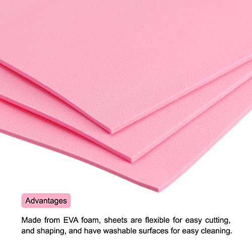 Image of uxcell EVA Foam Sheets Pink 12 Inch x 9 Inch 2mm Thickness for Crafts DIY Pack of 30