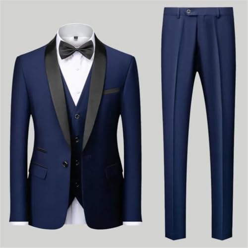 Men's One Button Vest Suit Set | 3-Piece Slim Jacket | Business Wedding Tailcoat4