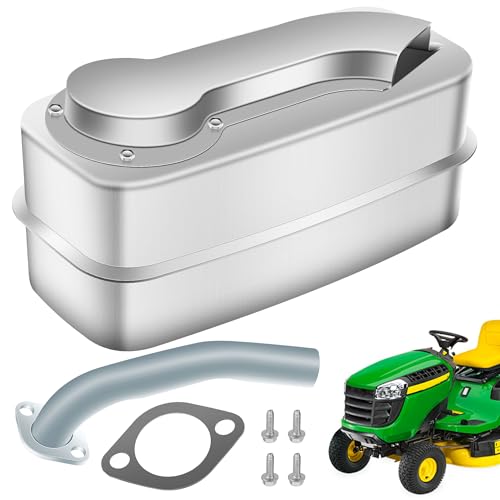 AM138423 Lawn Tractors Muffler W/Exhaust Pipe & Gasket, Replaces AM138423 GX20802 GX24805, Compatible with JD Lawn Tractors 102, 105, 115, L1742, L17.542, 1642HS, 1742HS