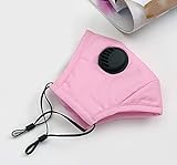 Adjustable Face Mask with Filter Pocket, Mask with Breathing Valve (Pink)