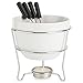 Elegant Chocolate Fondue Bowl Set with 4 Dipping Forks & Tea Light Holder – For the Perfect Melted, Chocolate & Cheese Serving – Even Heat Distribution - Dishwasher, Microwave and Oven Safe 6 oz.
