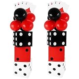 54 Pcs Casino Theme Decorations Casino Night Decorations Poker Party Decorations Including 6 Pcs 11inch Large Casino Dice Boxes 12 Pcs Poker Playing Cards Balloons for Game Night Decorations