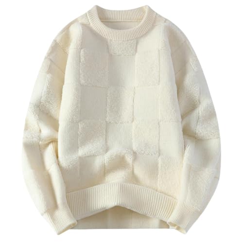 Suéter de punto de cachemira de alta gama con cuello redondo para el invierno masculino