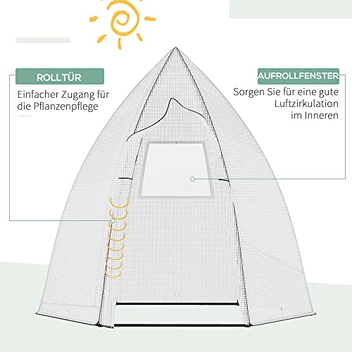 Outsunny Mini Gewächshaus 160x140x180cm - Überwinterung Für Pflanzen