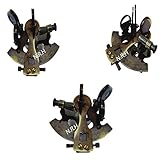 Coleccionable náutico de trabajo alemán marino sextante acabado de latón antiguo