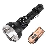 Combo: Acebeam T27 XHP35 HI Flashlight with USB-Rechargeable Power Bank -2500 Lumens w/Tip Copper Keychain Light -360Lm