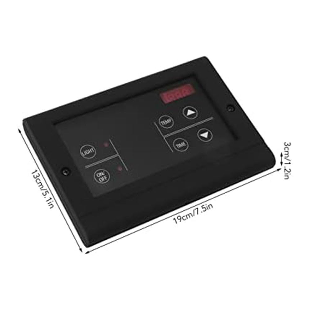 Digitaler Saunasteuerung mit 12-Stunden-Timer und 35-99°C Temperaturanpassung, multifunktionales Wandmontiertes ABS-Design, kompatibel mit verschiedenen Saunaheizungen, Schwarz