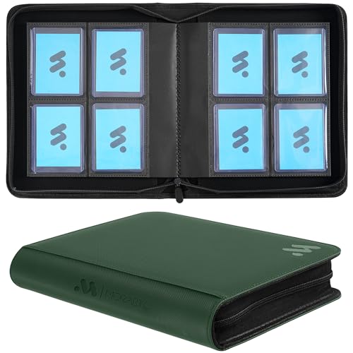 Classeur toploader vert à 4 poches pour 128 cartes rigides 3x4 pouces
