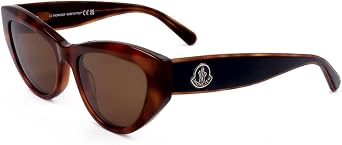 Moncler Sunglasses ML 0258 Modd 52H Havana, Black Detail/Brown Roviex