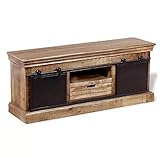 【con 2 Compartimentos】El mueble tiene también dos compartimentos, cada uno con una puerta corredera que da mucho espacio para organizar sus CDs, revistas.