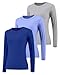 Oakgarden 3 Pack Women's Plus Size Underscrub Shirts, Long Sleeve Crew Neck Tops Fitted Layering Basic Tee for Nurse(Sky Blue, Royal Blue, Light Mixed Gray,4X-Large)