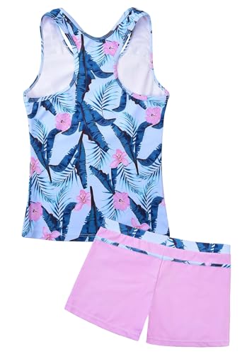 Image of Uhnice Girls Swimsuit Two Piece Tankini Swimwear with Boyshort