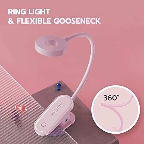 Enclize Book Light For Reading In Bed,Rechargeable Led Reading Light With Stepless Brightness & 3 Color Temperature, Easy Clip On Reading Lamp For Reading At Night In Bed For Bookworms,Students，Pink #TOP3
