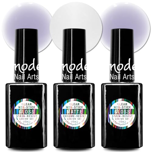 SheModern Non-Stick GLOSS 2 + 1 MATTE Clear Gel Polishes