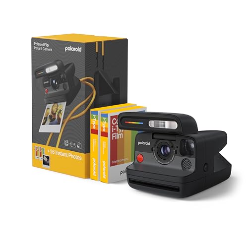 Polaroid Flip Instant Camera + Color Film Bundle (16 Photos Included) - Black (6565) - Hyperfocal 4-Lens System, Sonar autofocus, and Sence Analysis with Bluetooth paired Companion app by Polaroid - Used condition - US$211.10