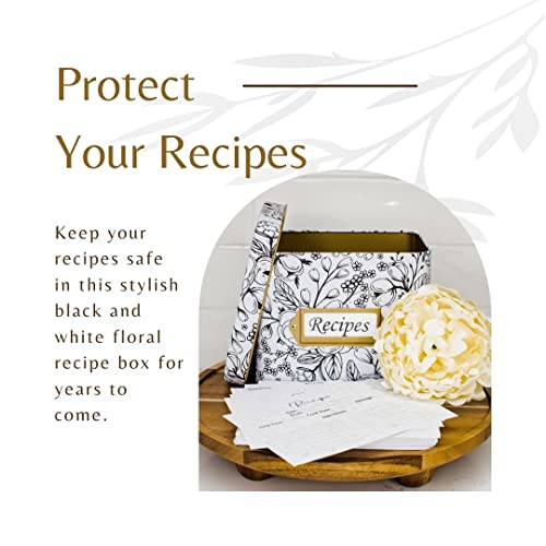 Tin Recipe Box W/ Lid - Kitchen Recipe Holder W/ 12 Recipe Box Dividers - 50 4X6 Index Recipe Card Box - Decorative Recipe Box With Cards And Dividers - Recipe Cards 4X6 - Recipe Cards And Box Set #TOP6