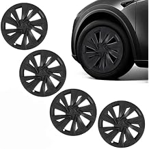 19 Inch Tesla Model Y Wheel Covers Suitable for Juniper Crossflow 2025 2026, 4PCS Vortex Style Premium Hubcaps, Hub Protection Accessory, Not Compatible with Tesla Y 2021-2024