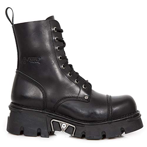 Bottes New Rock M.NEWMILI083 cuir noir et détails métalliques robustes