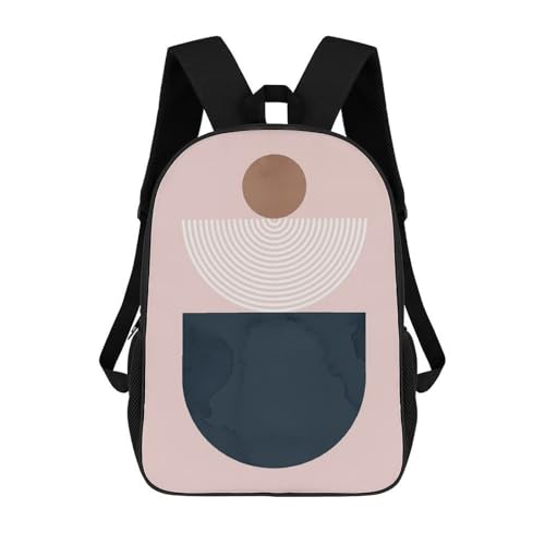 Sac à dos scolaire 3D pour filles | Grand sac géométrique 17 pouces